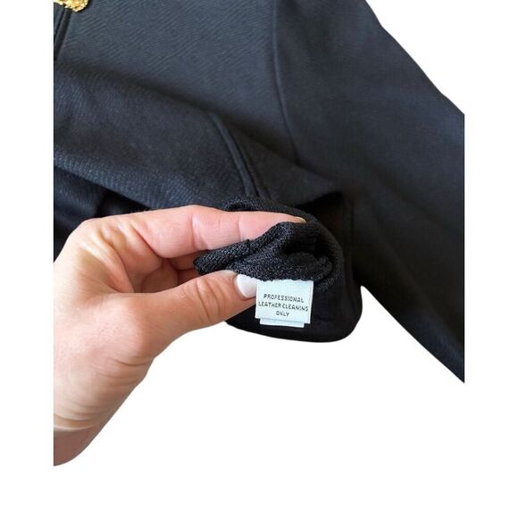 St. John Collection Santana Knit Jacket Blazer Women 12 L Black Zip - Picture 8 of 11